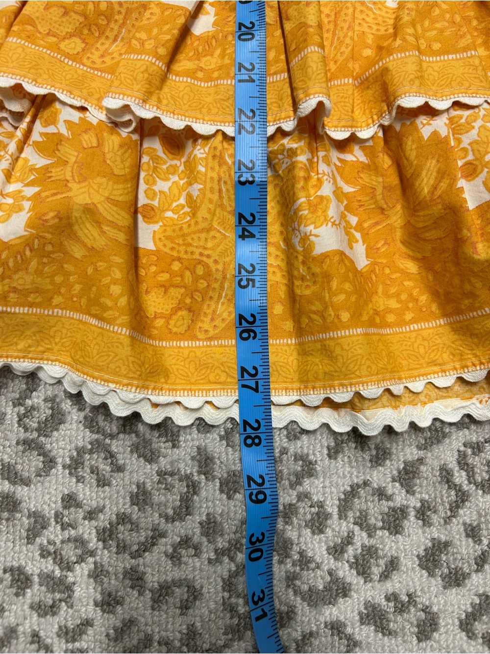 Cleobella Mustard Yellow Tiered Sundress with White Accents sz Small - Picture 5 of 6
